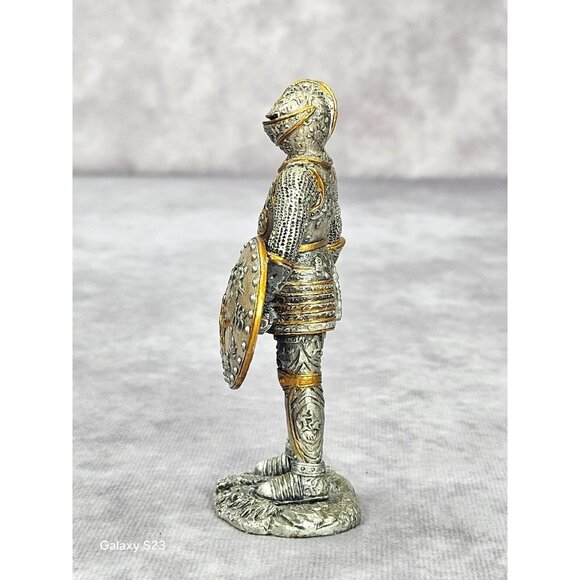 Rare Italy Veronese 2006 Pewter Warrior Knight Statue Figurine w/Sword Shield - Picture 14 of 16